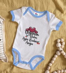 BK Kids Aynı Kadına Aşığız Tasarımlı Mavi Bebek Body Zıbın-2