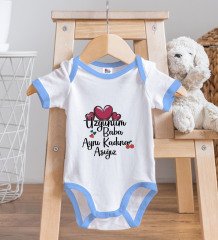 BK Kids Aynı Kadına Aşığız Tasarımlı Mavi Bebek Body Zıbın-2