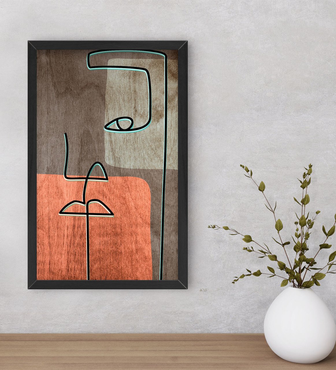 BK Home Picasso Style Dekoratif Ahşap Siyah Çerçeveli Tablo-7