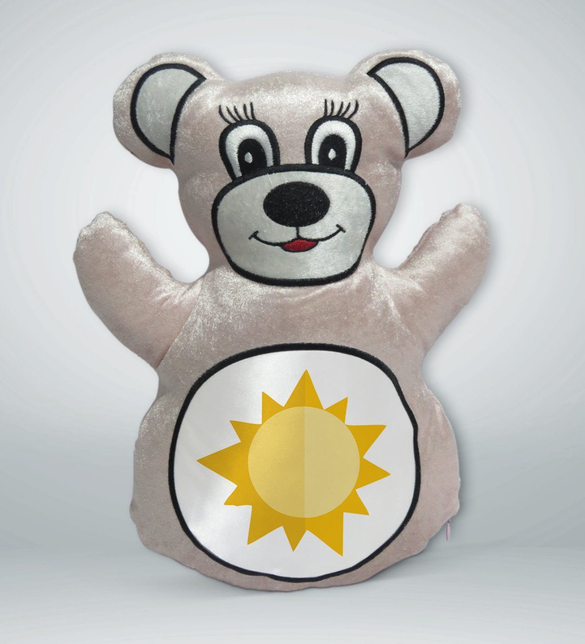 BK Gift Güneş Tasarımlı Krem Ayıcık Yastık-1