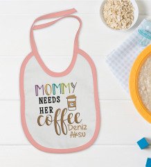 BK Kids Kişiye Özel Pembe Bebek Mama Önlüğü - Model 53