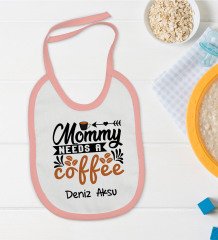 BK Kids Kişiye Özel Pembe Bebek Mama Önlüğü - Model 54
