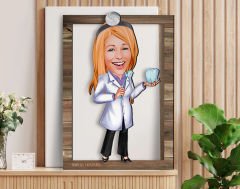 BK Gift Kişiye Özel Kadın Diş Hekimi Karikatürlü 3D Ahşap Tablo, Sevgiliye Hediye, Arkadaşa Hediye, Yıl Dönümü Hediyesi, Doğum Günü Hediyesi-1