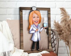 BK Gift Kişiye Özel Kadın Diş Hekimi Karikatürlü 3D Ahşap Tablo, Sevgiliye Hediye, Arkadaşa Hediye, Yıl Dönümü Hediyesi, Doğum Günü Hediyesi-1