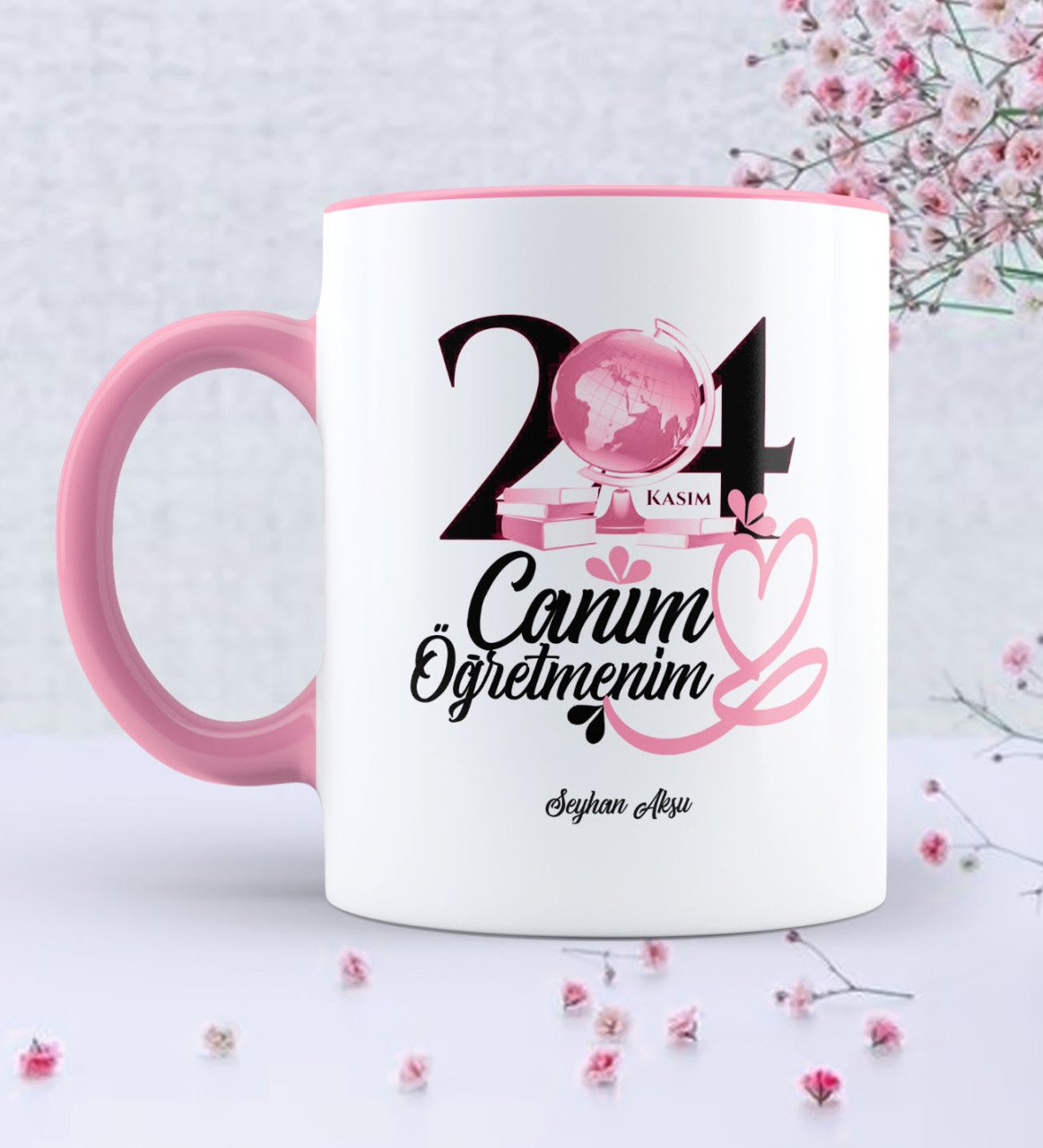 Kişiye Özel Canım Öğretmenim Pembe Kupa Bardak - 2