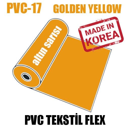 PVC Koyu Sarı (Golden Yellow)  Flex / 51 cm x 1 metre