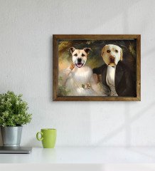 Evcil Dostlara Özel Portre Doğal Masif Ahşap Çerçeveli Tablo 30x40cm-27