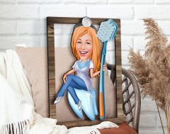 BK Gift Kişiye Özel Kadın Diş Hekimi Karikatürlü 3D Ahşap Tablo, Sevgiliye Hediye, Arkadaşa Hediye, Yıl Dönümü Hediyesi, Doğum Günü Hediyesi-2