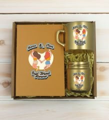 BK Gift Kişiye Özel İsimli DTF Best Friend Temalı Kırmızı Defter & Kahve Fincanı & Mum Hediye Seti-6, Arkadaşa Hediye, Doğum Günü Hediyesi