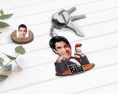 Kişiye Özel Godfather Baba Karikatürlü Ahşap Anahtarlık-6