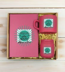 BK Gift Kişiye Özel İsimli DTF Best Friend Temalı Leylak Defter & Kahve Fincanı & Mum Hediye Seti-1, Arkadaşa Hediye, Doğum Günü Hediyesi