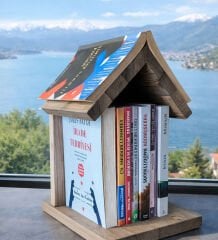 BK Gift Kişiye Özel Ahşap Kabartma İsimli Kitaplık – Dekoratif Masaüstü Ahşap Kitaplık
