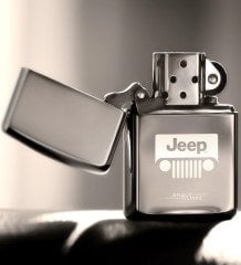 Kişiye Özel Jeep Benzinli Gümüş Gri Metal Çakmak