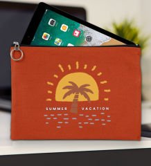 BK Gİft Yaz Temalı-6 Kiremit Tablet Çantası 30x21cm, Ipad Çantası, Baskılı Tablet Kılıfı