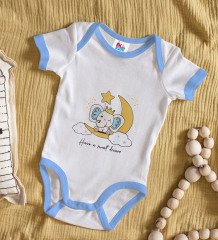 BK Kids Sweet Dream Tasarımlı Mavi Bebek Body Zıbın-1