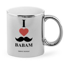 Babalar Gününe Özel Babamı Seviyorum Krom Kupa Bardak - 1