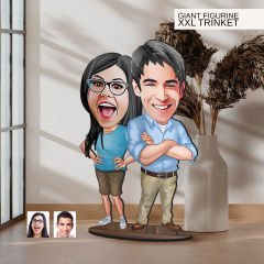 BK Gift Kişiye Özel Sevgililer Karikatürlü Büyük Boy Ahşap Biblo-101, Arkadaşa Hediye , Sevgiliye Hediye, Kişiye Özel Biblolar