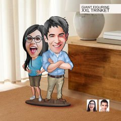 BK Gift Kişiye Özel Sevgililer Karikatürlü Büyük Boy Ahşap Biblo-101, Arkadaşa Hediye , Sevgiliye Hediye, Kişiye Özel Biblolar