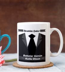 Kişiye Özel Babalar Günü Temalı Beyaz Kupa Bardak 25-249B
