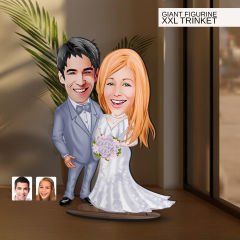 BK Gift Kişiye Özel Sevgililer Karikatürlü Büyük Boy Ahşap Biblo-104, Arkadaşa Hediye , Sevgiliye Hediye, Kişiye Özel Biblolar