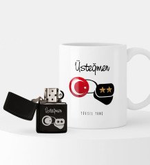 Kişiye Özel Üsteğmen Temalı Çakmak ve Kupa Seti - 1