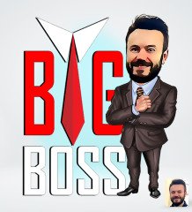Kişiye Özel Erkek Big Boss Karikatürlü Sosyal Medya Dijital Profil Fotoğrafı - Model 4