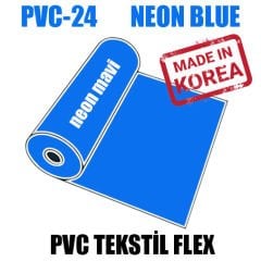 PVC Neon Mavi (Neon Blue)  Flex / 51 cm x 1 metre