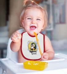 BK Kids Uykucu Güzel Tasarımlı Kırmızı Bebek Body Zıbın ve Mama Önlüğü Hediye Seti-1
