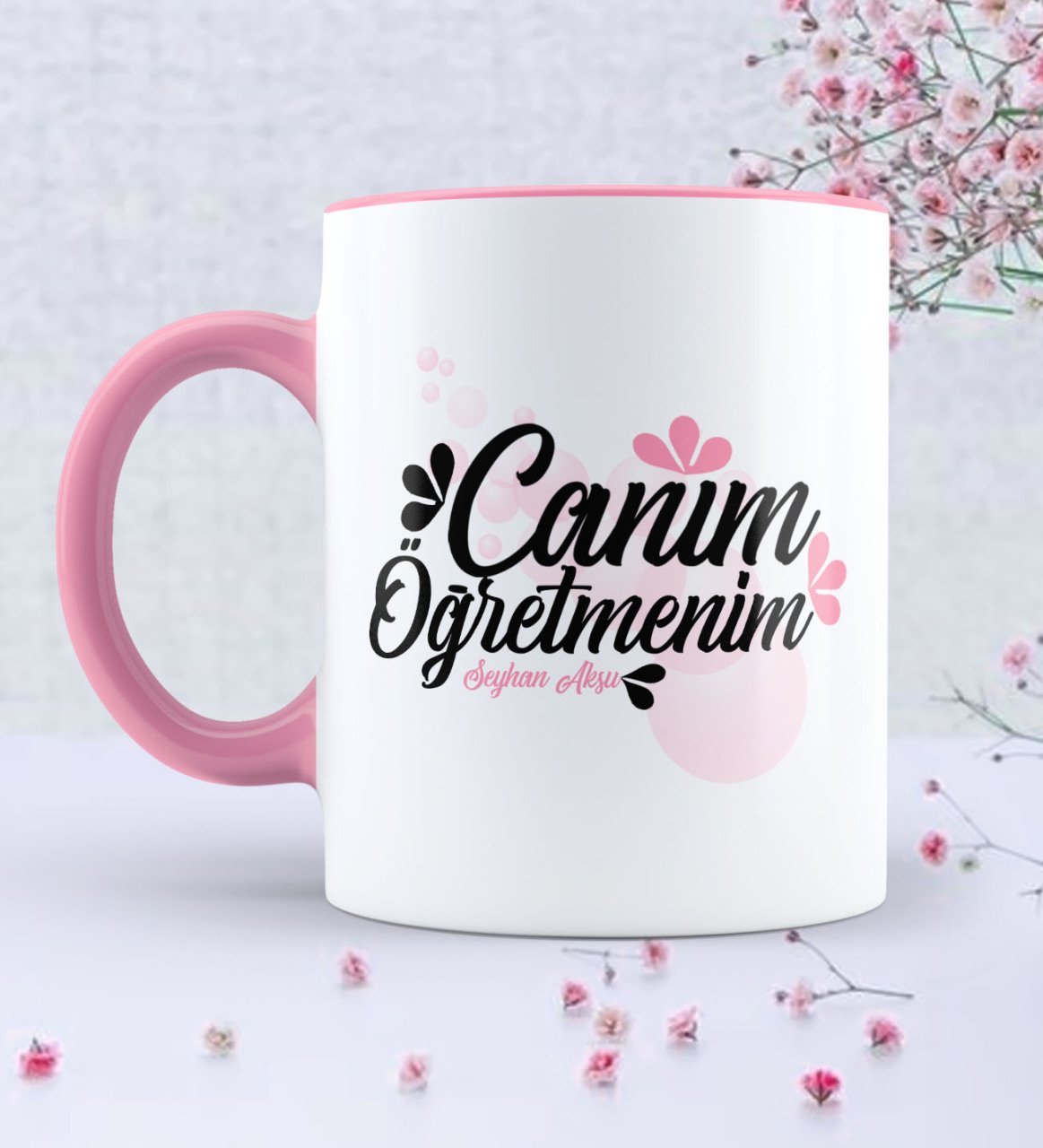 Kişiye Özel Canım Öğretmenim Pembe Kupa Bardak - 3