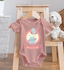 BK Kids Kişiye Özel İsimli Pembe %100 Pamuklu Kısa Kol Bebek Body Zıbın-3, Yeni Doğan Bebek Hediyesi