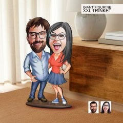 BK Gift Kişiye Özel Sevgililer Karikatürlü Büyük Boy Ahşap Biblo-105, Arkadaşa Hediye , Sevgiliye Hediye, Kişiye Özel Biblolar