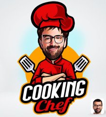Kişiye Özel Erkek Chef Karikatürlü Sosyal Medya Dijital Profil Fotoğrafı - Model 11