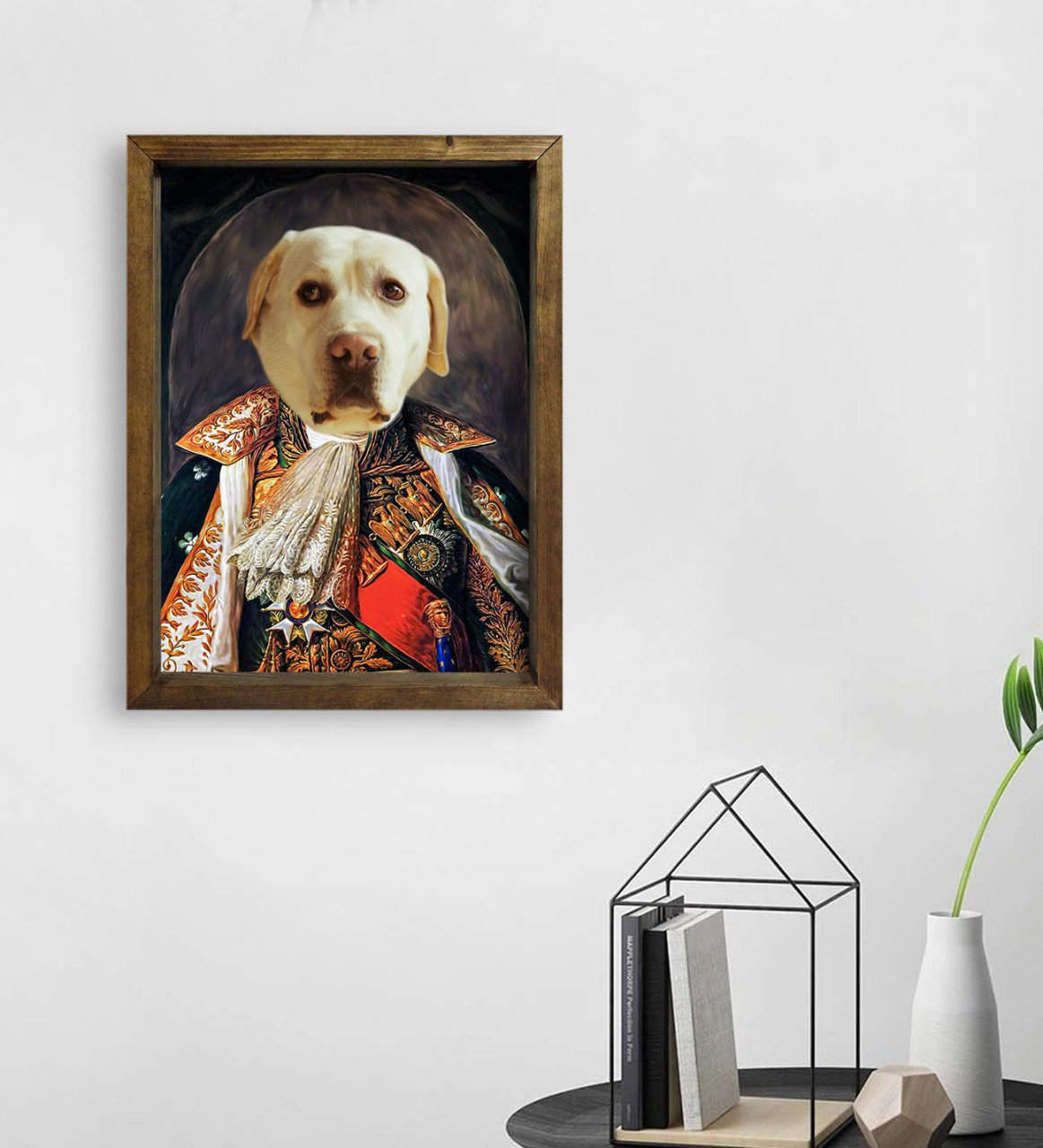 Evcil Dostlara Özel Portre Doğal Masif Ahşap Çerçeveli Tablo 45x65cm-3