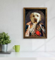 Evcil Dostlara Özel Portre Doğal Masif Ahşap Çerçeveli Tablo 45x65cm-3