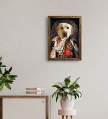 Evcil Dostlara Özel Portre Doğal Masif Ahşap Çerçeveli Tablo 45x65cm-3