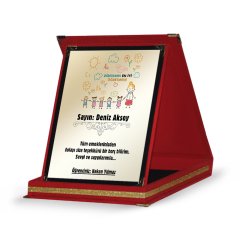 Kişiye Özel Kırmızı Plaket (Öğretmenler Günü Temalı-26)