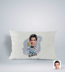 Kişiye Özel İsimli Erkek Kimyager Karikatürlü Dikdörtgen Araç Koltuk Yastığı-2