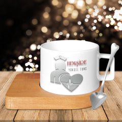 Kişiye Özel Mesleki Hemşire Ahşap Altlıklı Seramik Fincan - 4