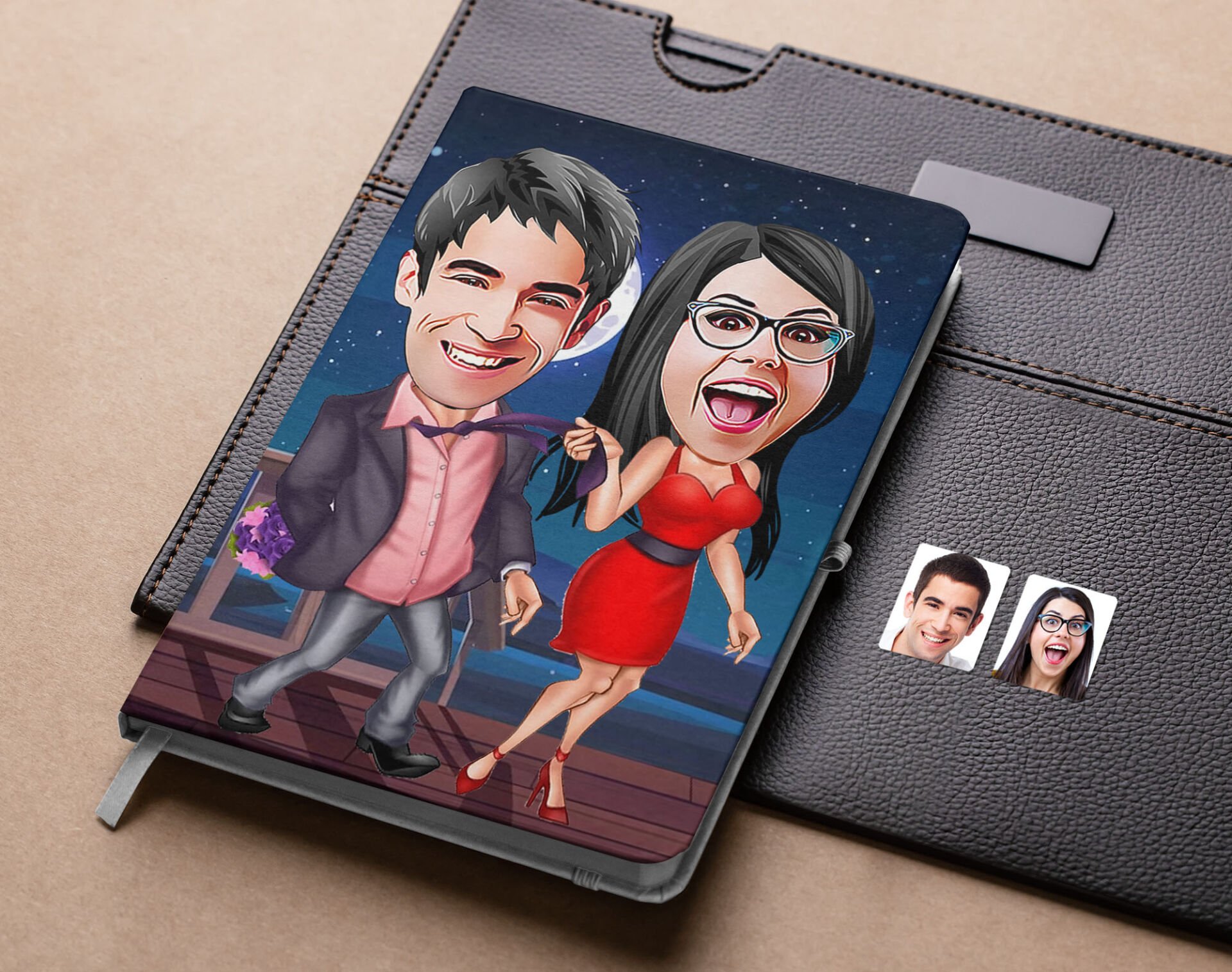 Bk Gift Kişiye Özel Sevgililer Karikatürlü Beyaz Defter-4 , Arkadaşa Hediye , Sevgiliye Hediye