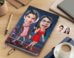 Bk Gift Kişiye Özel Sevgililer Karikatürlü Beyaz Defter-4 , Arkadaşa Hediye , Sevgiliye Hediye