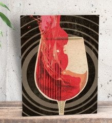 BK Gift Şarap Tasarımlı Dekoratif Mini Kanvas Tablo 15x20cm-3