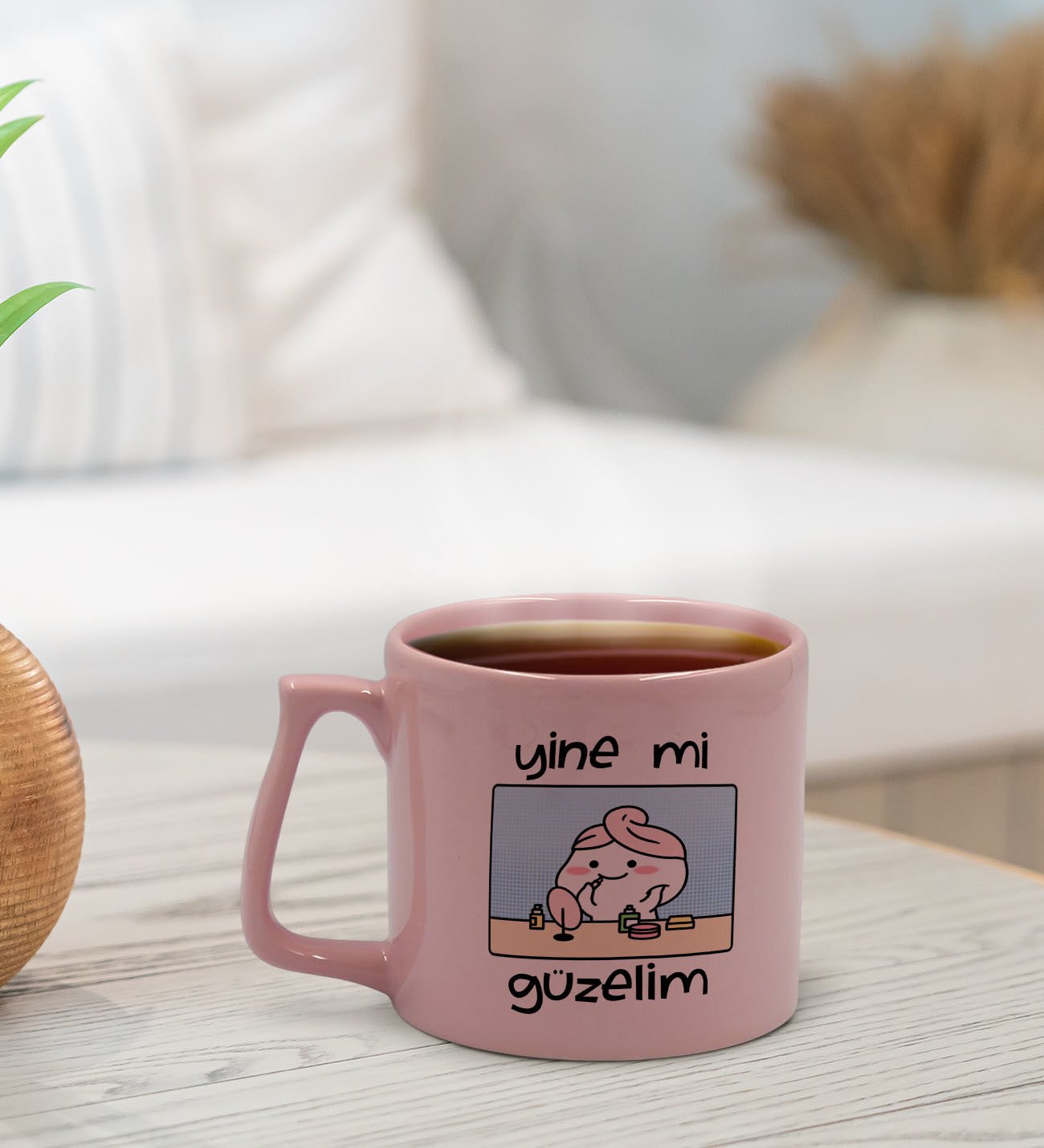 BK Gift Pastel Pembe Middle Kupa Bardak, Arkadaşa Hediye, Ev Hediyesi, Doğum Günü Hediyesi, Ofis Hediyesi-6