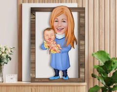BK Gift Kişiye Özel Kadın Doğum Uzmanı Karikatürlü 3D Ahşap Tablo, Sevgiliye Hediye, Arkadaşa Hediye, Yıl Dönümü Hediyesi, Doğum Günü Hediyesi-1