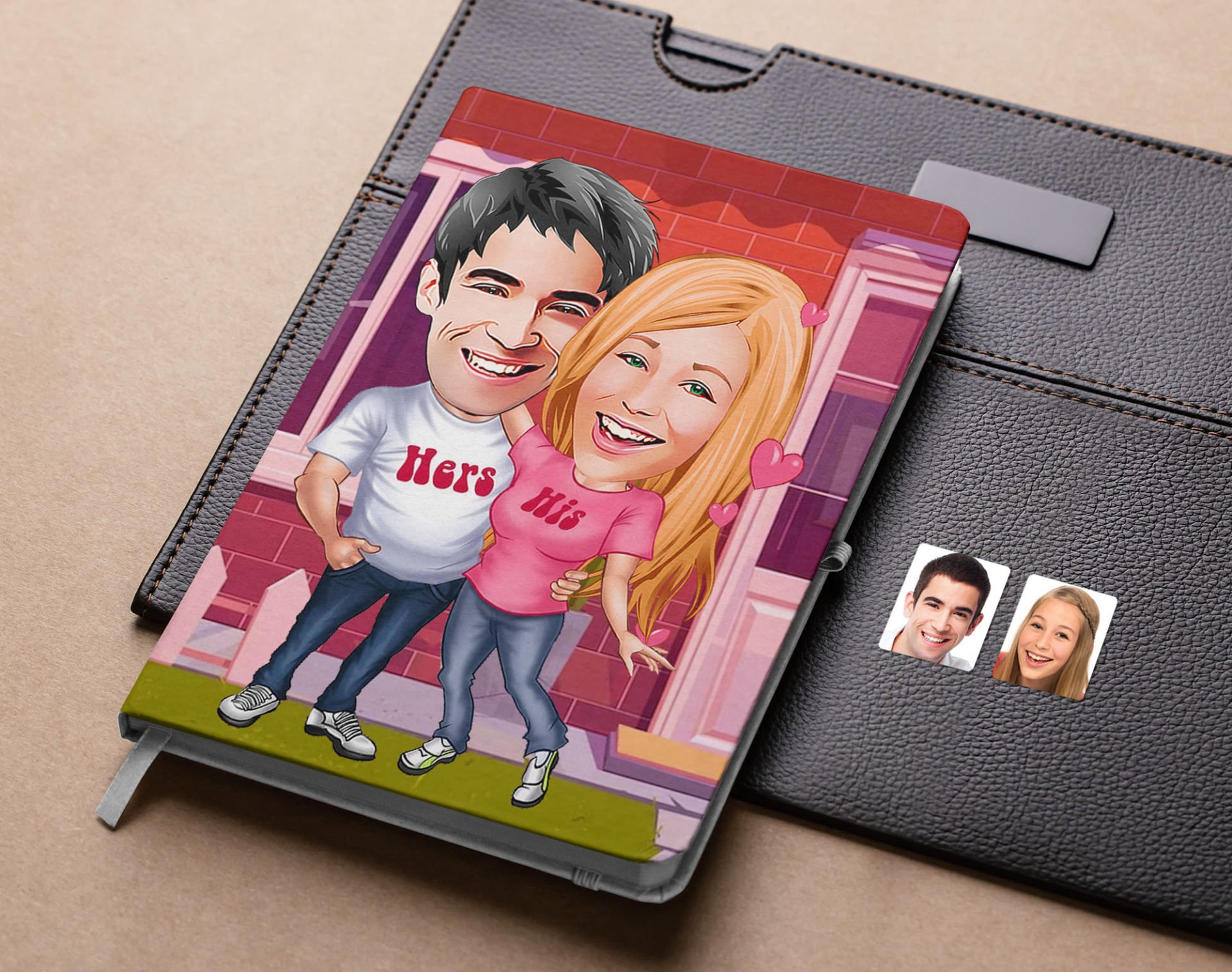 Bk Gift Kişiye Özel Sevgililer Karikatürlü Beyaz Defter-5 , Arkadaşa Hediye , Sevgiliye Hediye