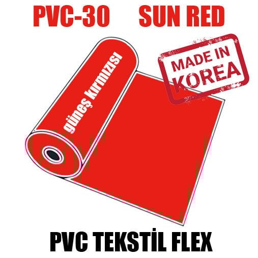 PVC Güneş Kırmızı (Sun Red) Flex / 51 cm x 1 metre