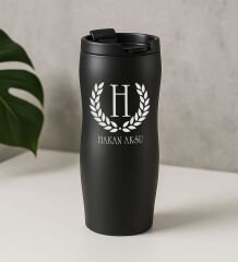 BK Gift Kişiye Özel İsimli Siyah Termos, Defter, Garbalia Kartlık Cüzdan, Tükenmez Kalem Hediye Seti-1 | Babalar Günü Hediyesi, Yeni İş Hediyesi, Öğretmene Hediye
