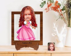 Kişiye Özel Prenses Karikatürlü Ahşap Standlı 3D Biblo-2