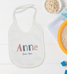 BK Kids Kişiye Özel Anne Tasarımlı Bebek Body Zıbın ve Mama Önlüğü Hediye Seti - Model 1
