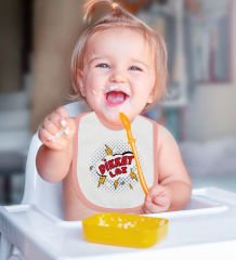 BK Kids Dikkat Laz Tasarımlı Pembe Bebek Body Zıbın ve Mama Önlüğü Hediye Seti-1