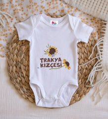 BK Kids Trakya Kızçesi Tasarımlı Beyaz Bebek Body Zıbın-2